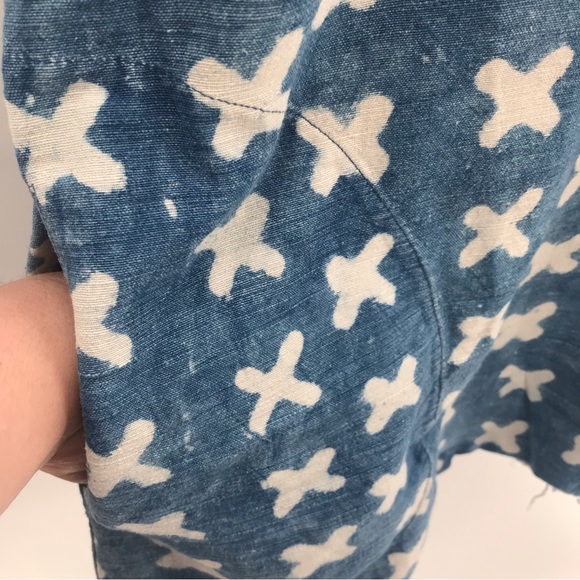Anthropologie PO-EM Tunic Chambray Blue X’s Sz Medium - Picture 6 of 8